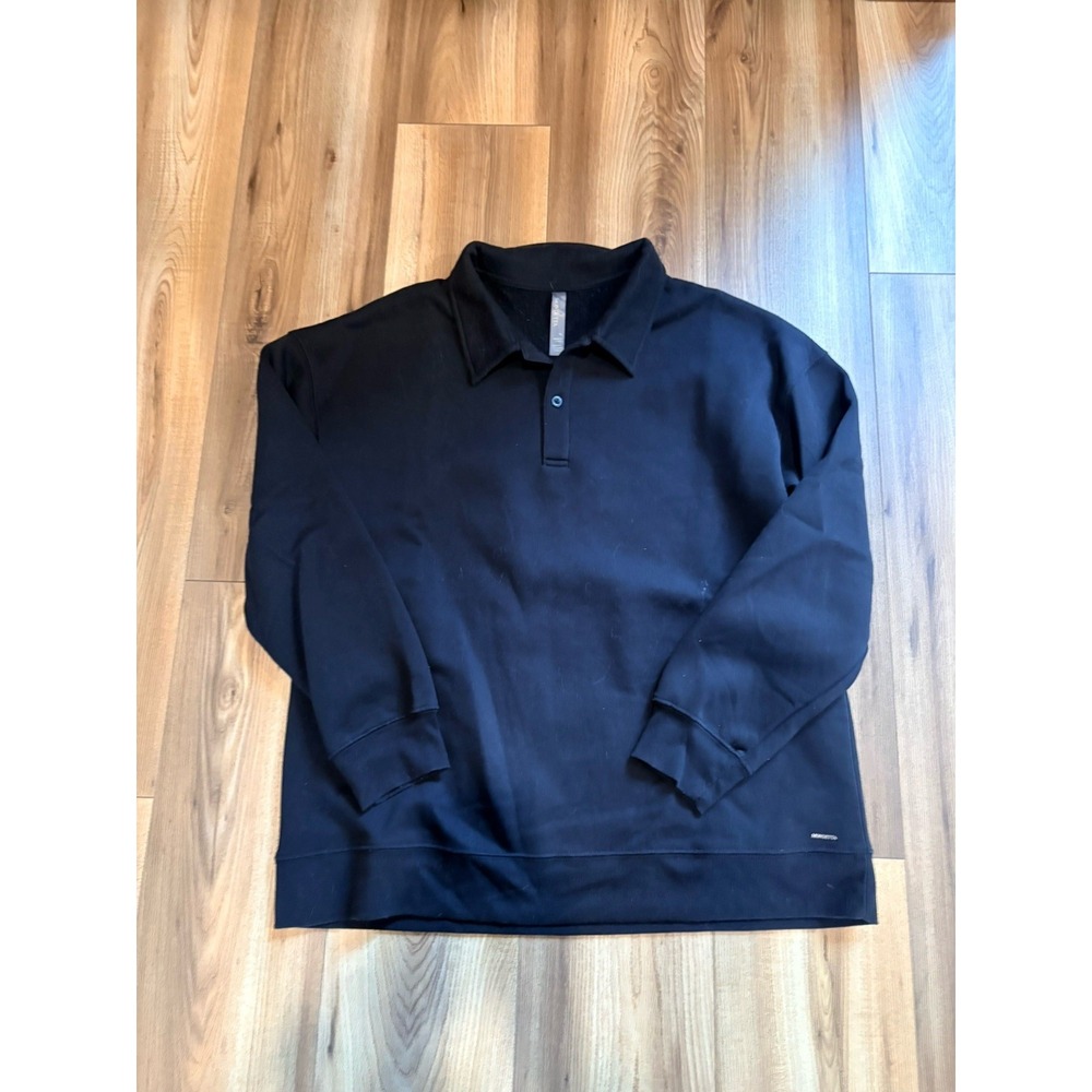 Mondetta Women's Black Collared Sweatshirt Fleece XL Soft Casual